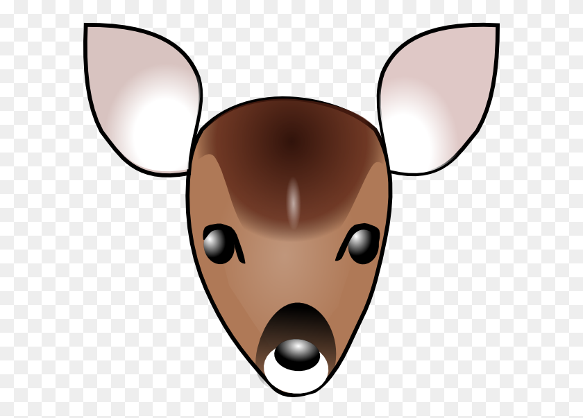 600x543 Deer Head Clip Art - Reindeer Face Clipart