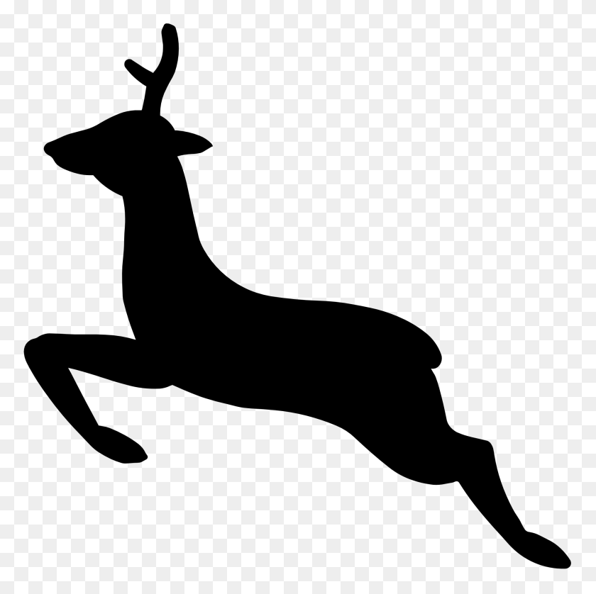 1979x1975 Deer Head Clipart Black And White - Moose Antlers Clipart