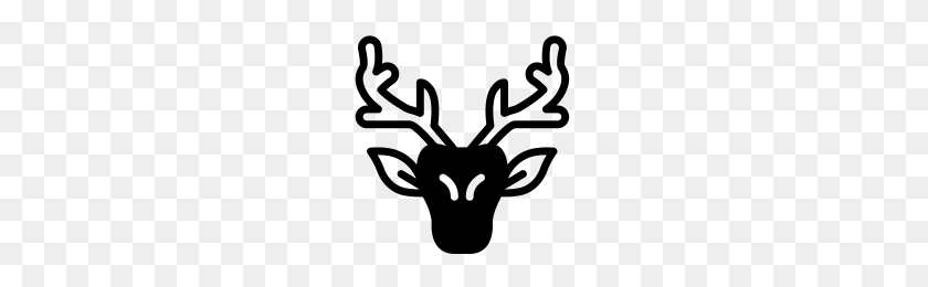 200x200 Deer Head Icons Noun Project - Deer Skull PNG