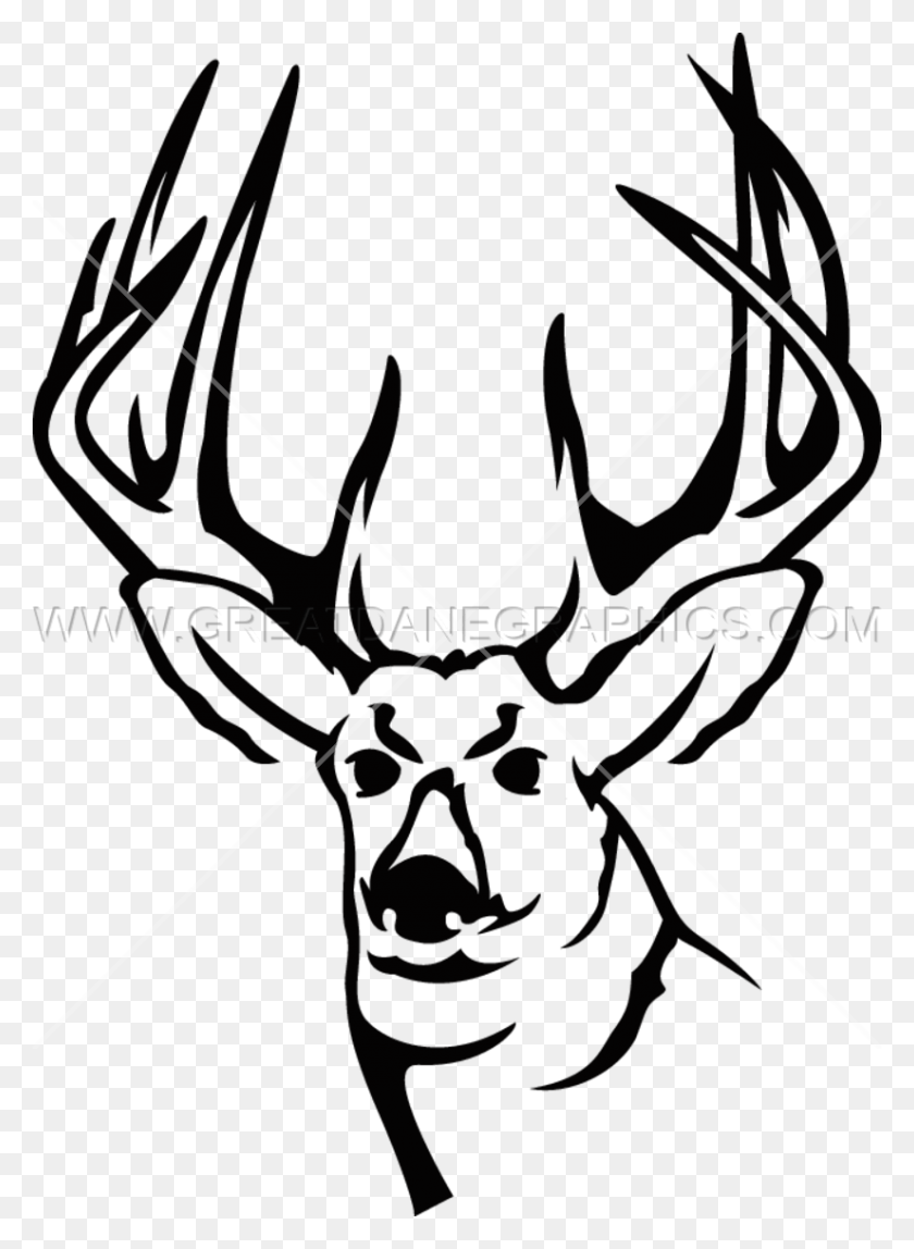 825x1151 Deer Head Production Ready Artwork For T Shirt Printing - Deer Skull PNG