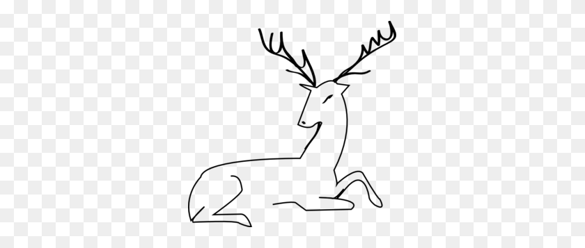 299x297 Deer Outline Clip Art - Deer Antlers Clipart
