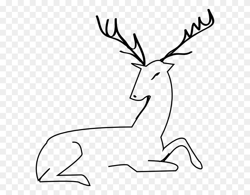 600x596 Deer Outline Clip Art - Deer Antlers Clipart