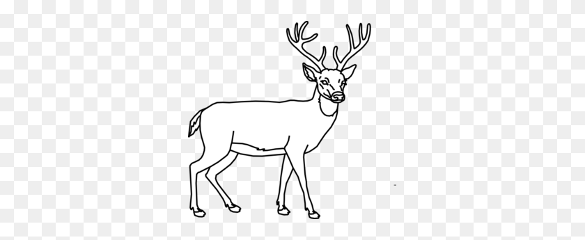 299x285 Deer Outline Clip Art - Deer Clipart