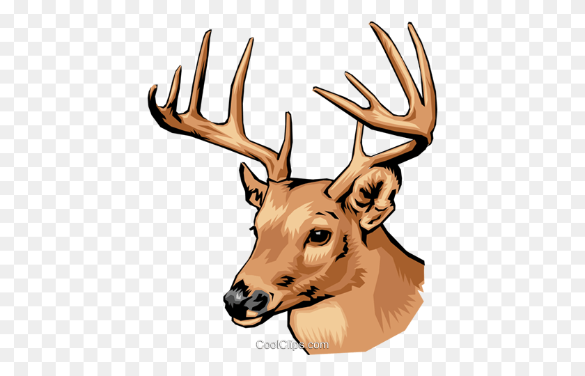 416x480 Deer Royalty Free Vector Clip Art Illustration - Deer Antlers Clipart
