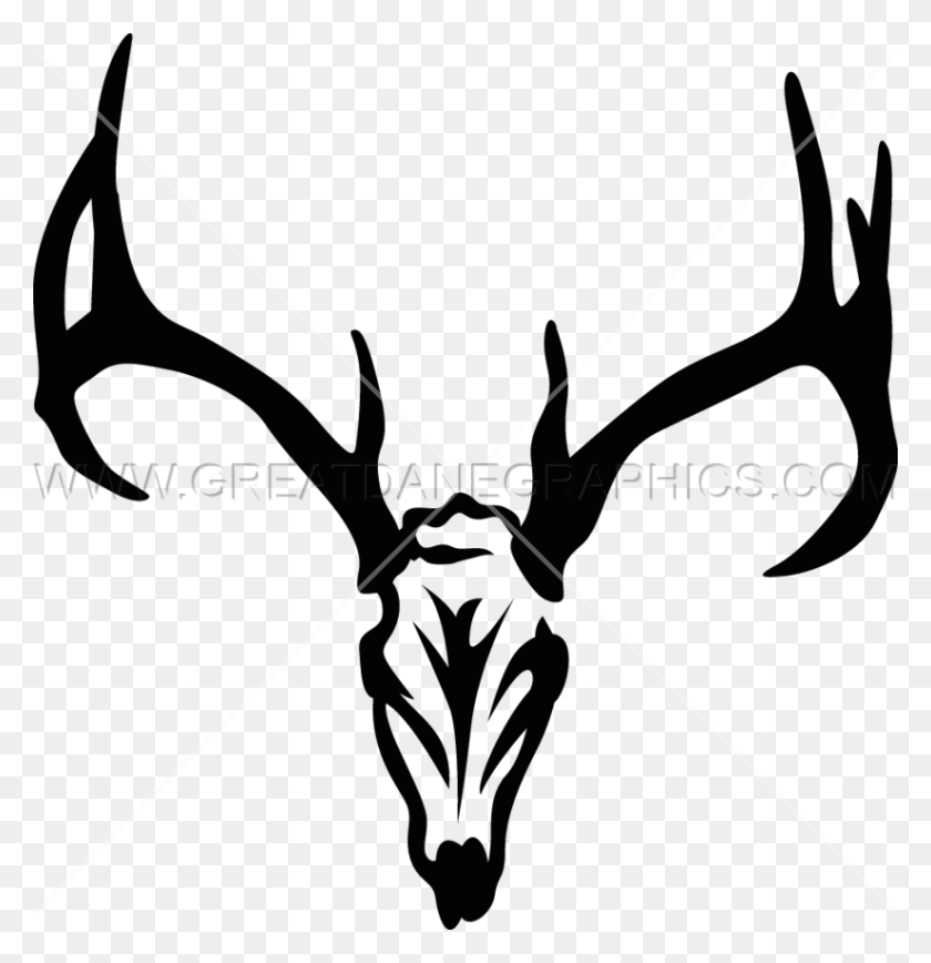 825x855 Deer Skull Charge Production Ready Artwork For T Shirt Printing - Deer Head PNG