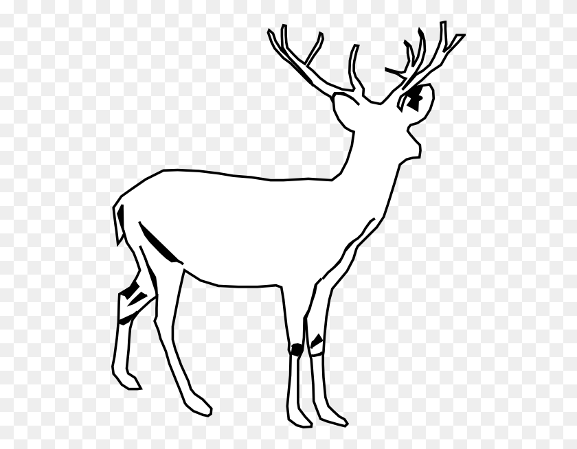 516x594 Deer White Clip Art - Deer Antlers Clipart Black And White