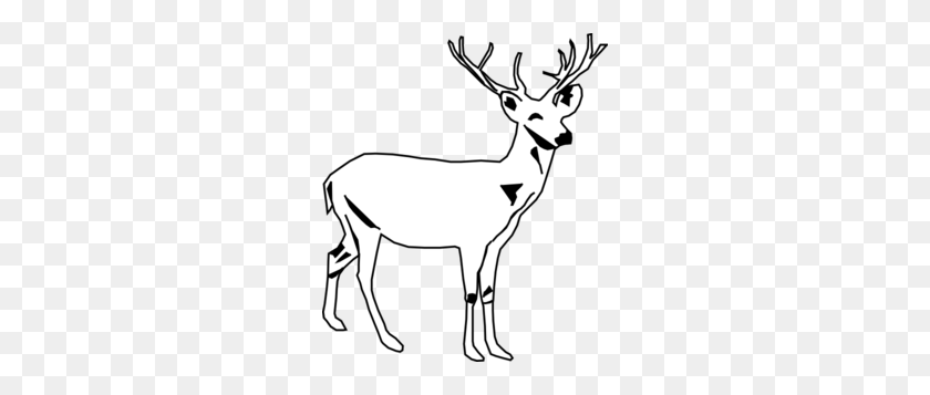 258x297 Deer White Clip Art - Deer Clipart Black And White