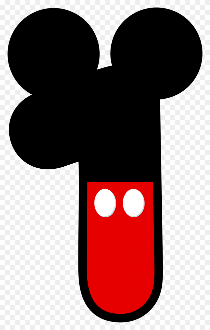 900x1455 Del Al Con Corto Y Orejas De Mickey Party - Mickey Mouse Number 1 Clipart