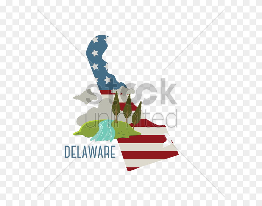 600x600 Delaware State Map Vector Image - Delaware Clipart