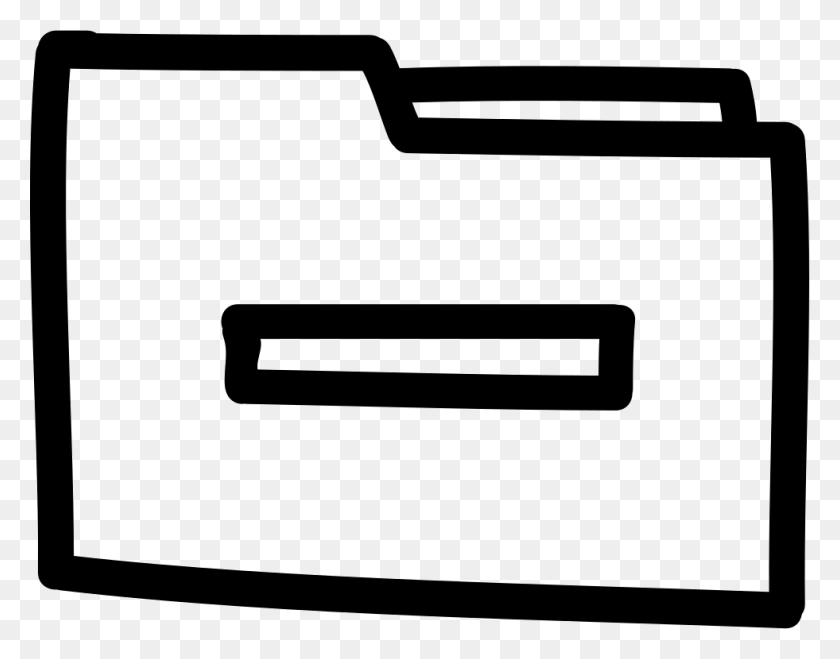 981x754 Delete Folder Hand Drawn Symbol Outline With Minus Sign Png - Minus Sign PNG