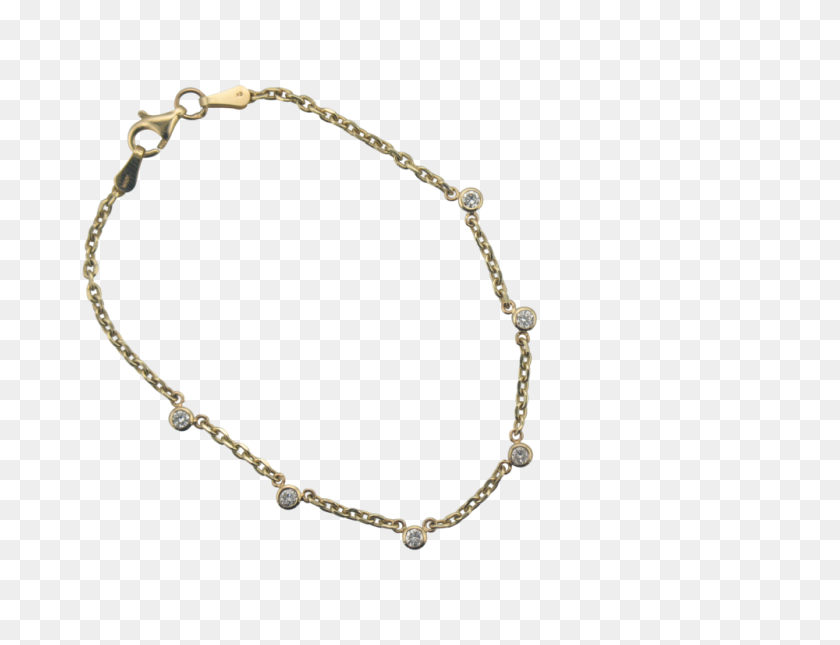 1000x750 Delicate Yellow Gold Diamond Station Bracelet Scottsdale - Diamond Chain PNG