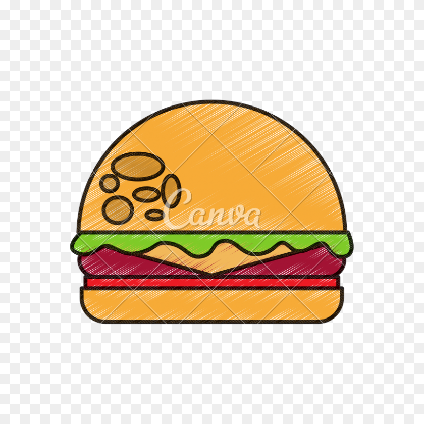 800x800 Deliciosa Hamburguesa Icono Aislado - Burger Clipart Png