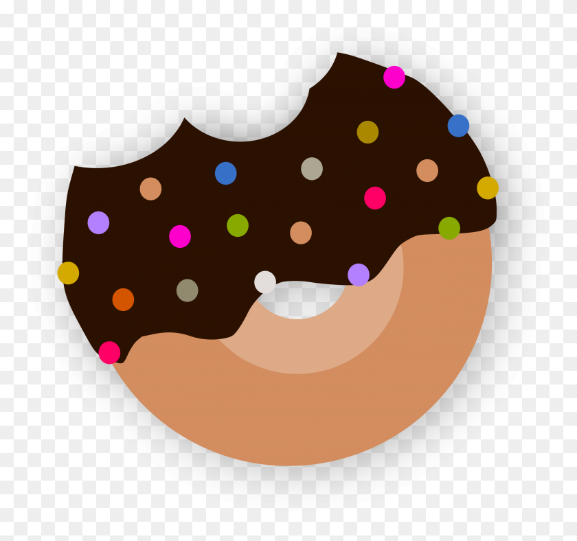 2400x2241 Delicious Donut With Chocolate Icons Png - Chocolate PNG