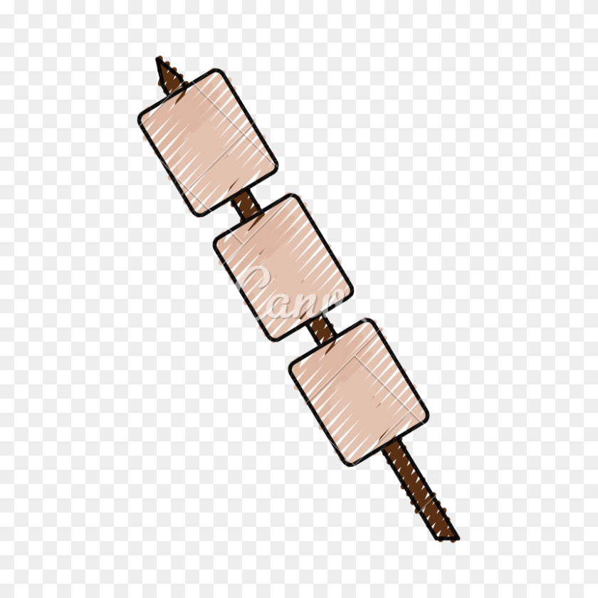 800x800 Delicious Marshmallows On A Stick - Marshmallow On A Stick Clipart