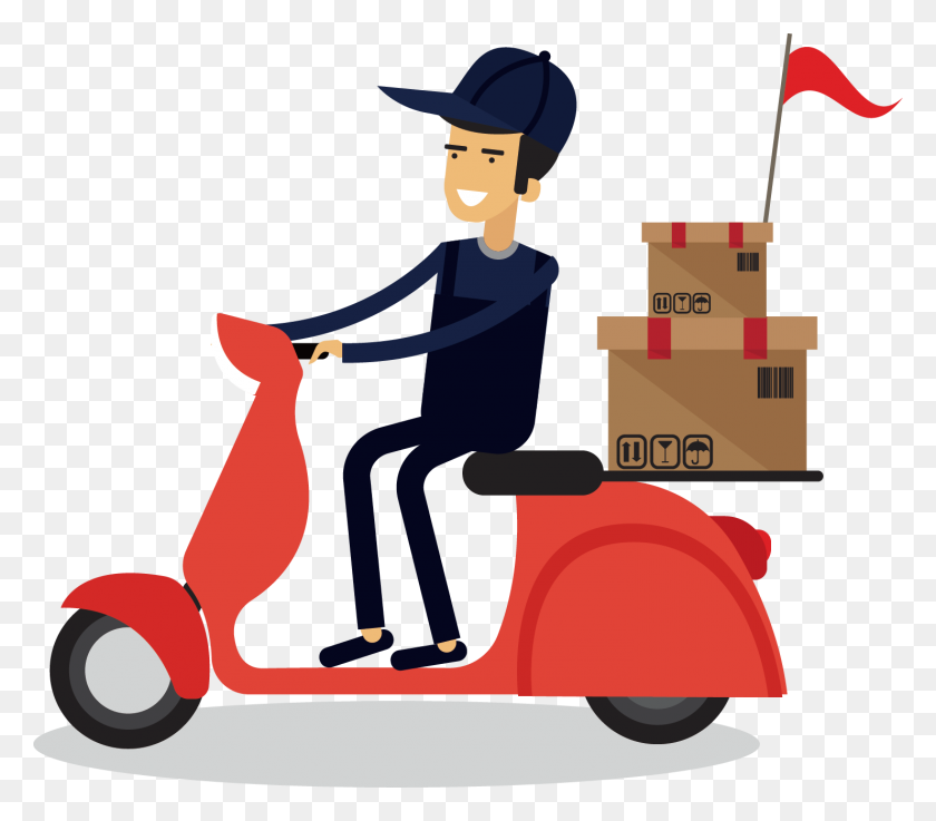 1481x1287 Delivery Clipart Parcel Delivery - Motorcycle Clipart