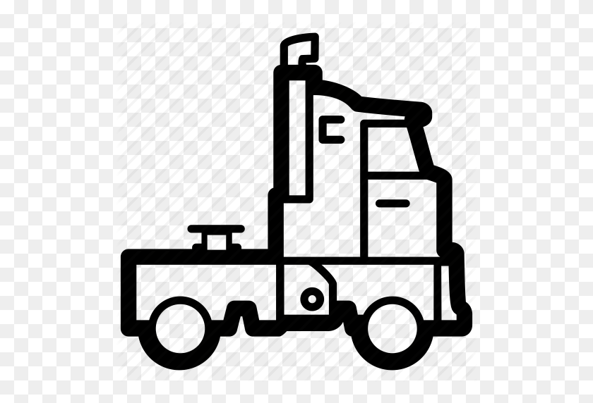 512x512 Delivery, Logistics, Movement, Trailer, Truck, Vehicle Icon - Truck And Trailer Clip Art