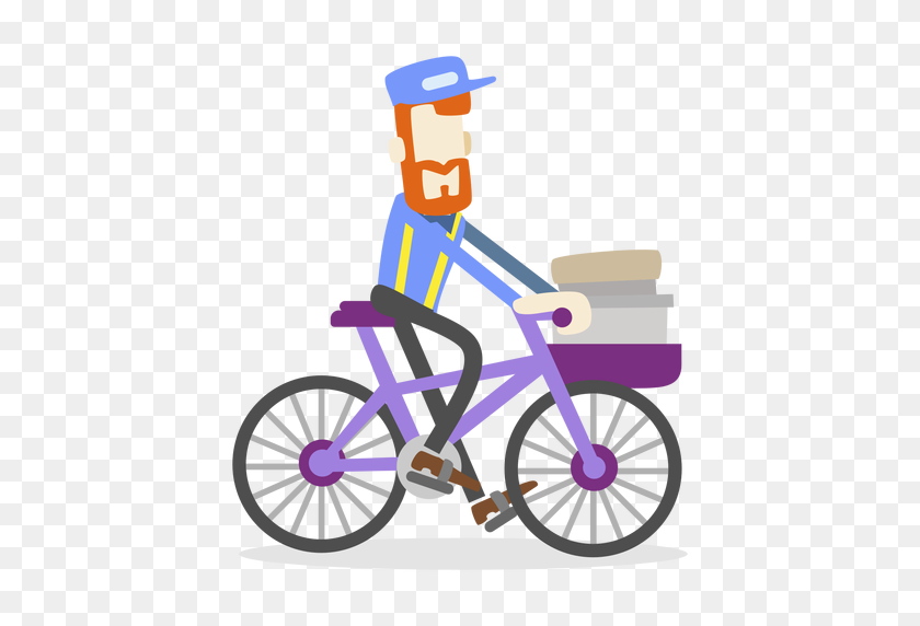 512x512 Delivery Man Riding Bike - Riding Bicycle Clipart