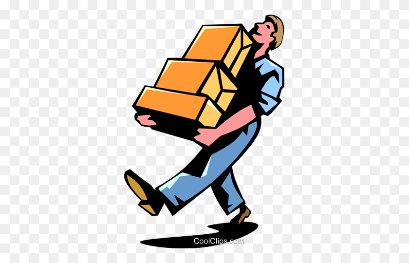 329x480 Delivery Man Royalty Free Vector Clip Art Illustration - Movers Clipart