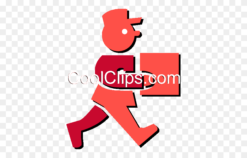 388x480 Delivery Man Royalty Free Vector Clip Art Illustration - Delivery Clipart
