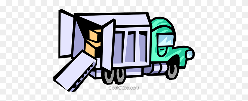 480x282 Delivery Truck Royalty Free Vector Clip Art Illustration - Delivery Truck Clipart