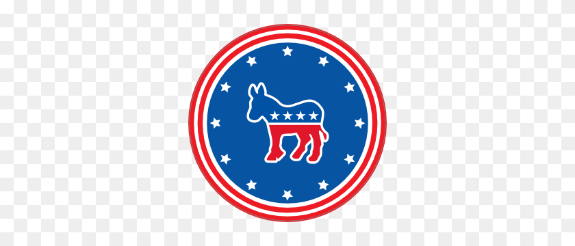 300x300 Democratic Party Donkey Printed Circle Sticker - Democrat Donkey PNG