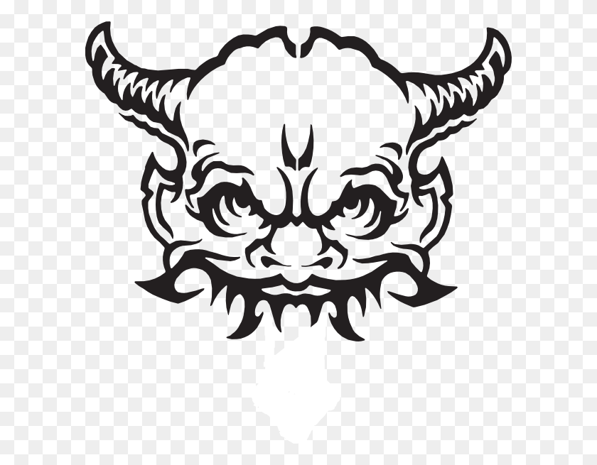 600x595 Demon Clip Art Mascot Clipart Image Of A Devils Head With Horns - Mascot Clipart