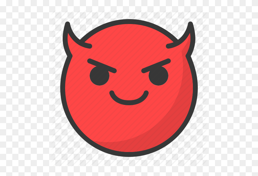 512x512 Demon, Devil, Emoji, Emoticon, Happy, Smile Icon - Devil Emoji PNG