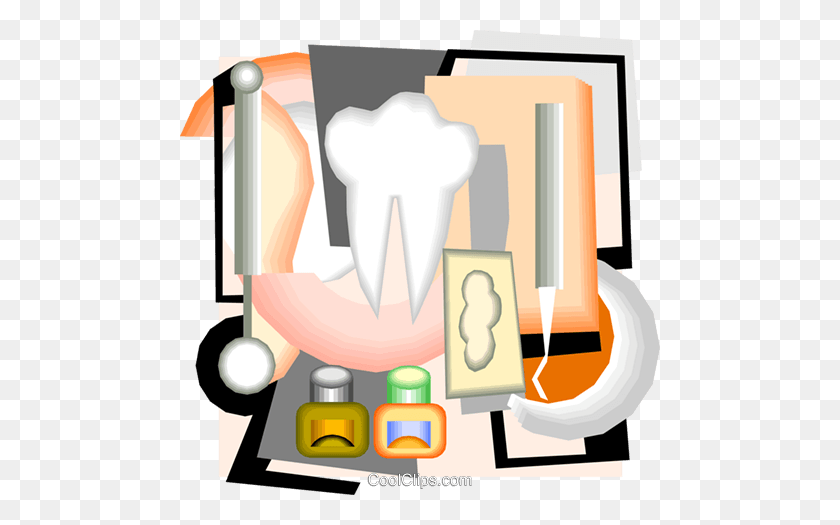 480x465 Dental Hygiene In A Neo Modern Montage Royalty Free Vector Clip - Dental Hygiene Clipart