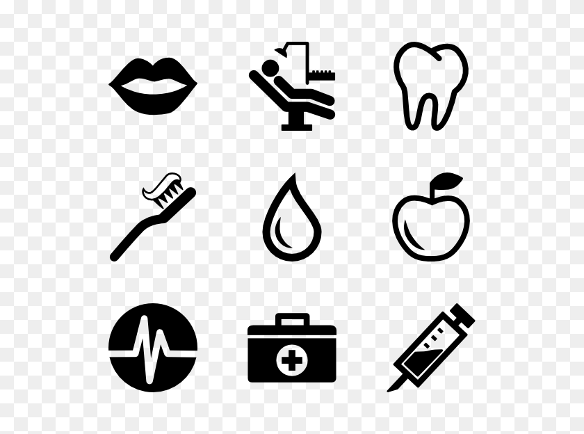 600x564 Dental Icons - Floss Clipart Black And White