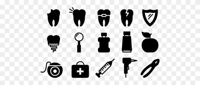 500x298 Dental Icons Silhouette - Dentist Clipart Black And White