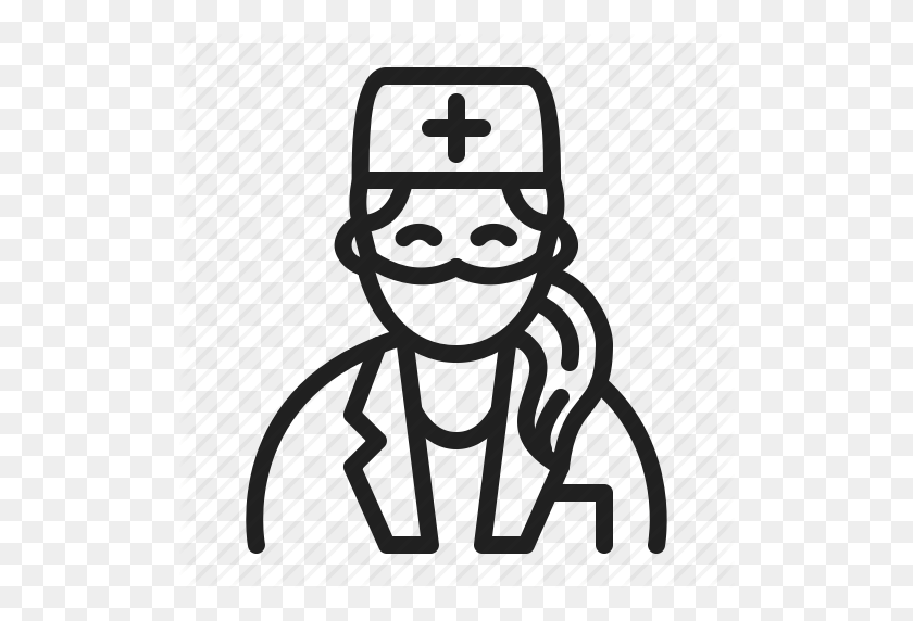 512x512 Dentist, Doctor, Female, Medical Icon - Doctor Black And White Clipart