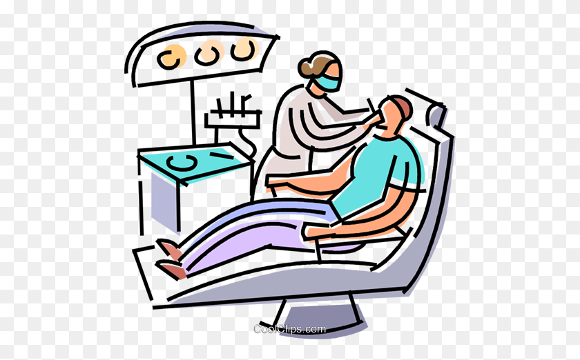 480x462 Dentists And Patients Royalty Free Vector Clip Art Illustration - Dental Chair Clipart