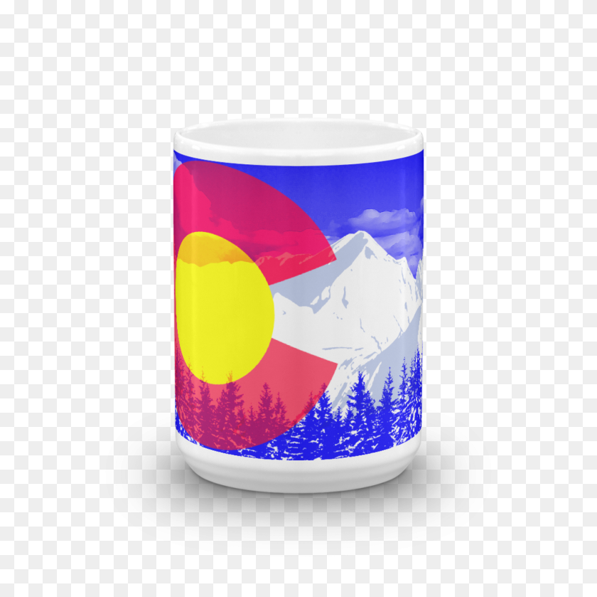 1000x1000 Денвер Скалистые Горы Флаг Колорадо Кружка Кофе - Флаг Колорадо Png