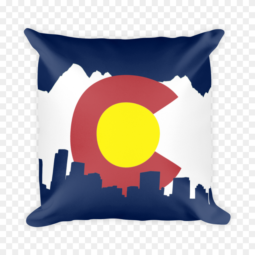 1000x1000 Денвер Скайлайн Колорадо Флаг Подушка Денвер Колорадо Подарки Сувениры - Флаг Колорадо Png