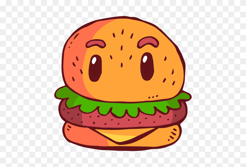 512x512 Desenho De Personagem De - Гамбургер Png