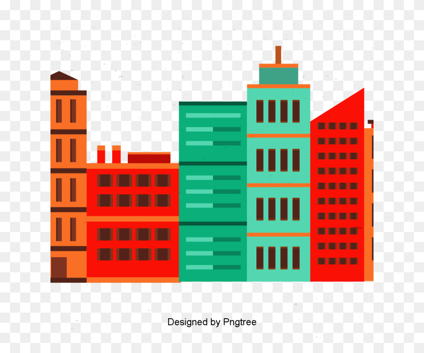 640x640 Desenho Pintado City Building Design Cartoon Arquivo Png E - City Building PNG