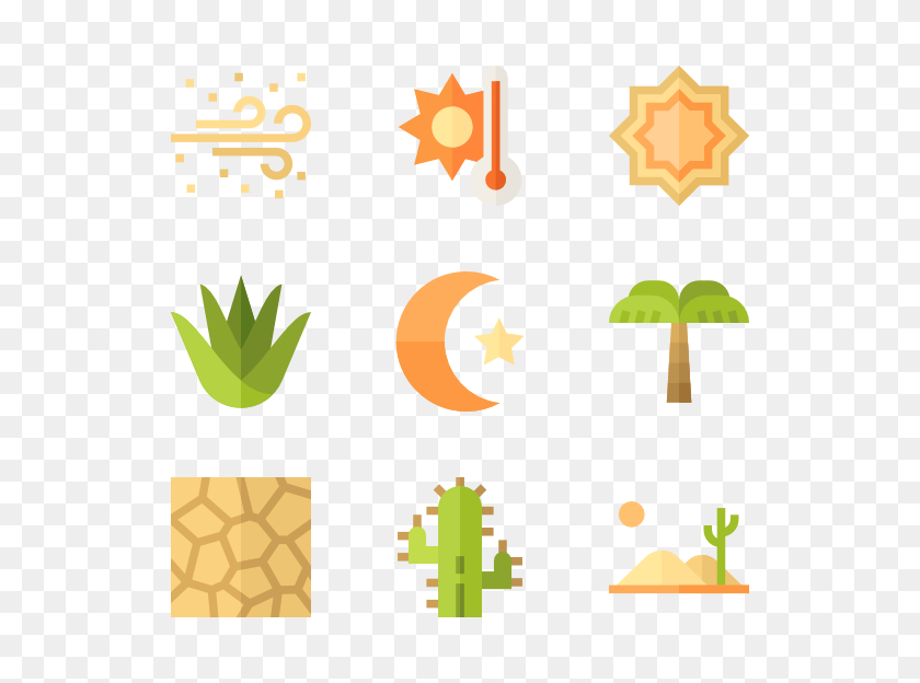 600x564 Paquetes De Iconos De Cactus Del Desierto - Desierto Png