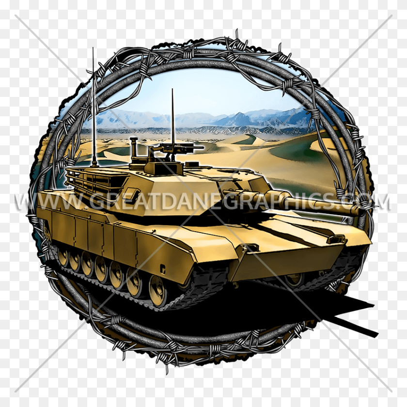 825x825 Desert Tank Production Ready Artwork For T Shirt Printing - Tank PNG