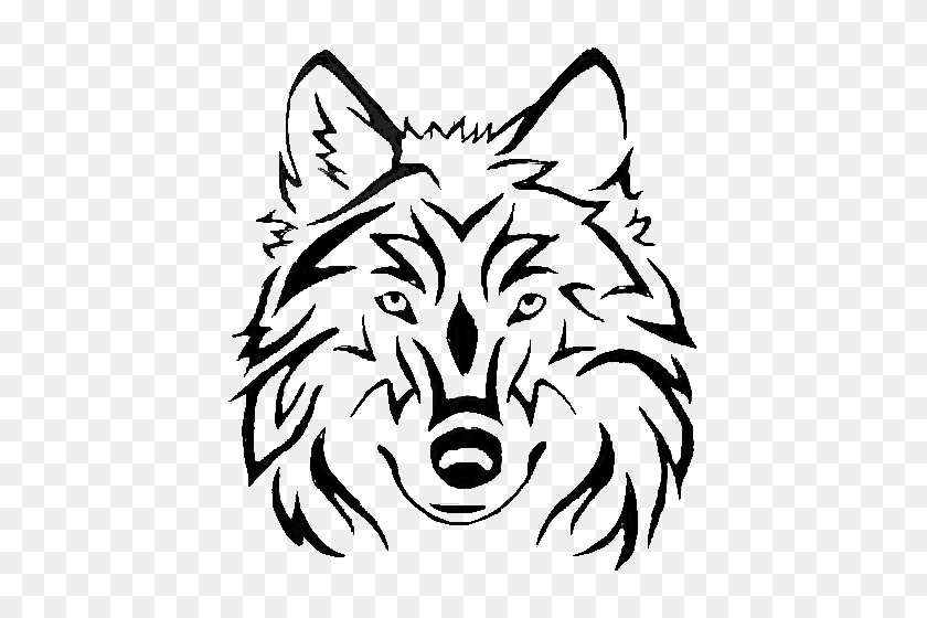 500x500 Designing Wolf's Head - Wolf Head PNG
