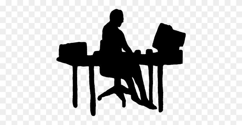450x375 Desk Clipart Office Worker - Sentarse En El Escritorio Clipart
