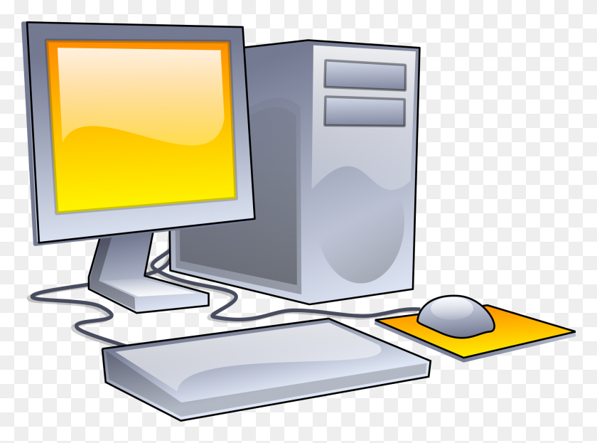 2000x1445 Desktop Computer Clipart Yellow Theme Clip Art - Computer Virus Clipart