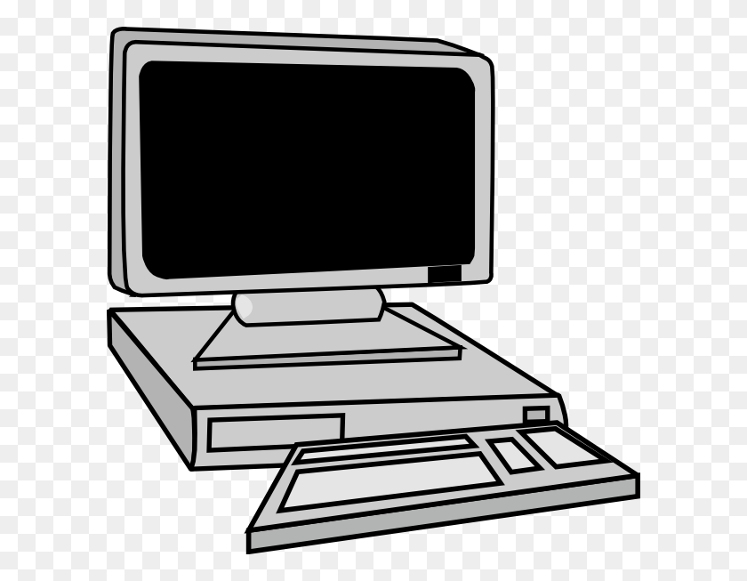 600x593 Desktop, Monitoring, Pc, Computer Clip Art - Computer Black And White Clipart