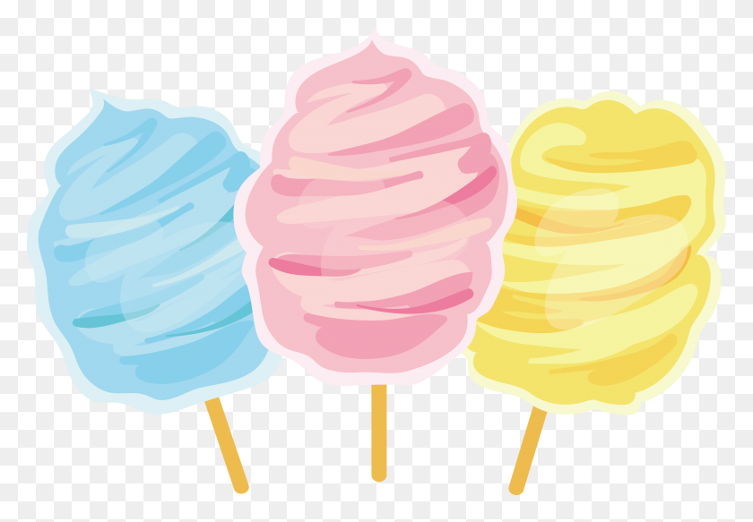 4566x3066 Dessert Clipart Colorful Candy - Cotton Candy Clipart