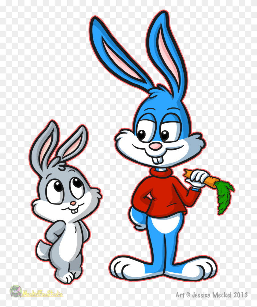 1021x1235 Dessiekisses Baby Bugs And Buster Bunny - Багз Банни Png