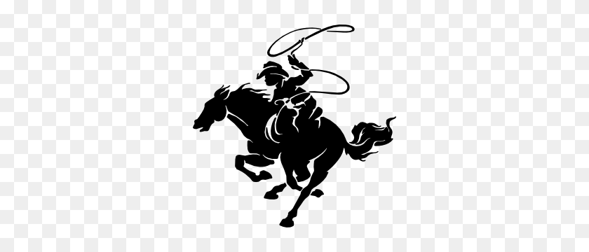 300x300 Detailed Rodeo Cowboy With Lasso Sticker - Rodeo PNG