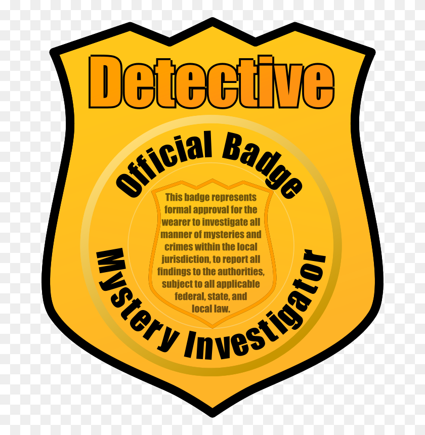 686x800 Detective Badge - Secret Agent Clipart