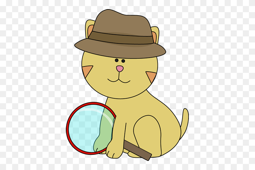 405x500 Detective Cat Clip Art - Detective Clipart