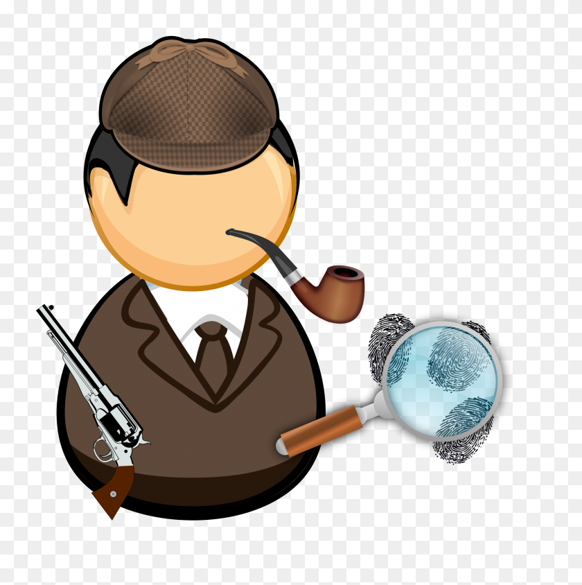 2386x2400 Detective Con Pipa Y Lupa Iconos Png - Detective Png