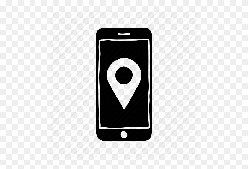 512x512 Device, Directions, Iphone, Location, Mobile, Screen, Smartphone - Iphone Screen PNG