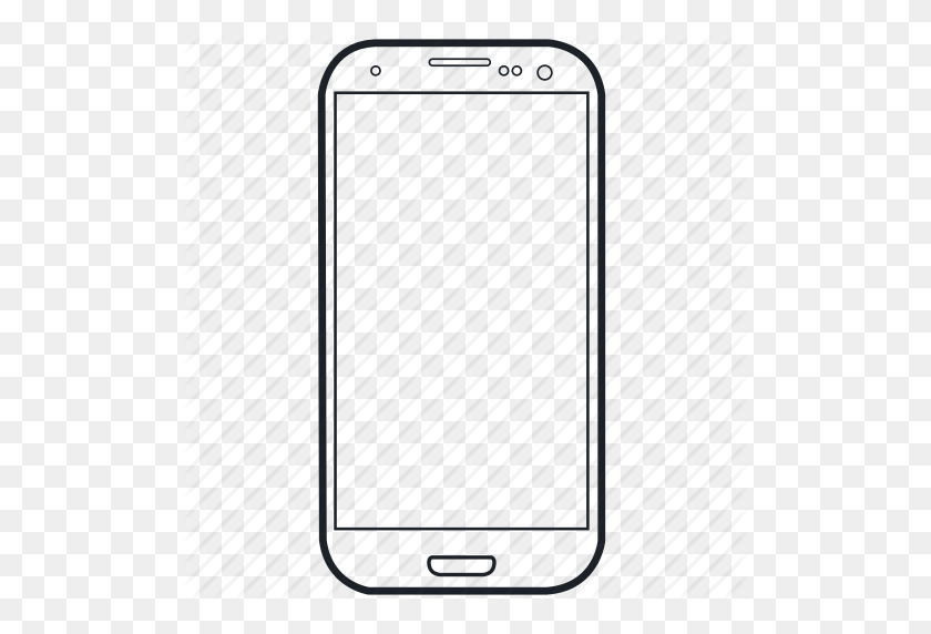 512x512 Device, Lineart, Smartphone, Tech, Technology Icon - Smartphone Icon PNG